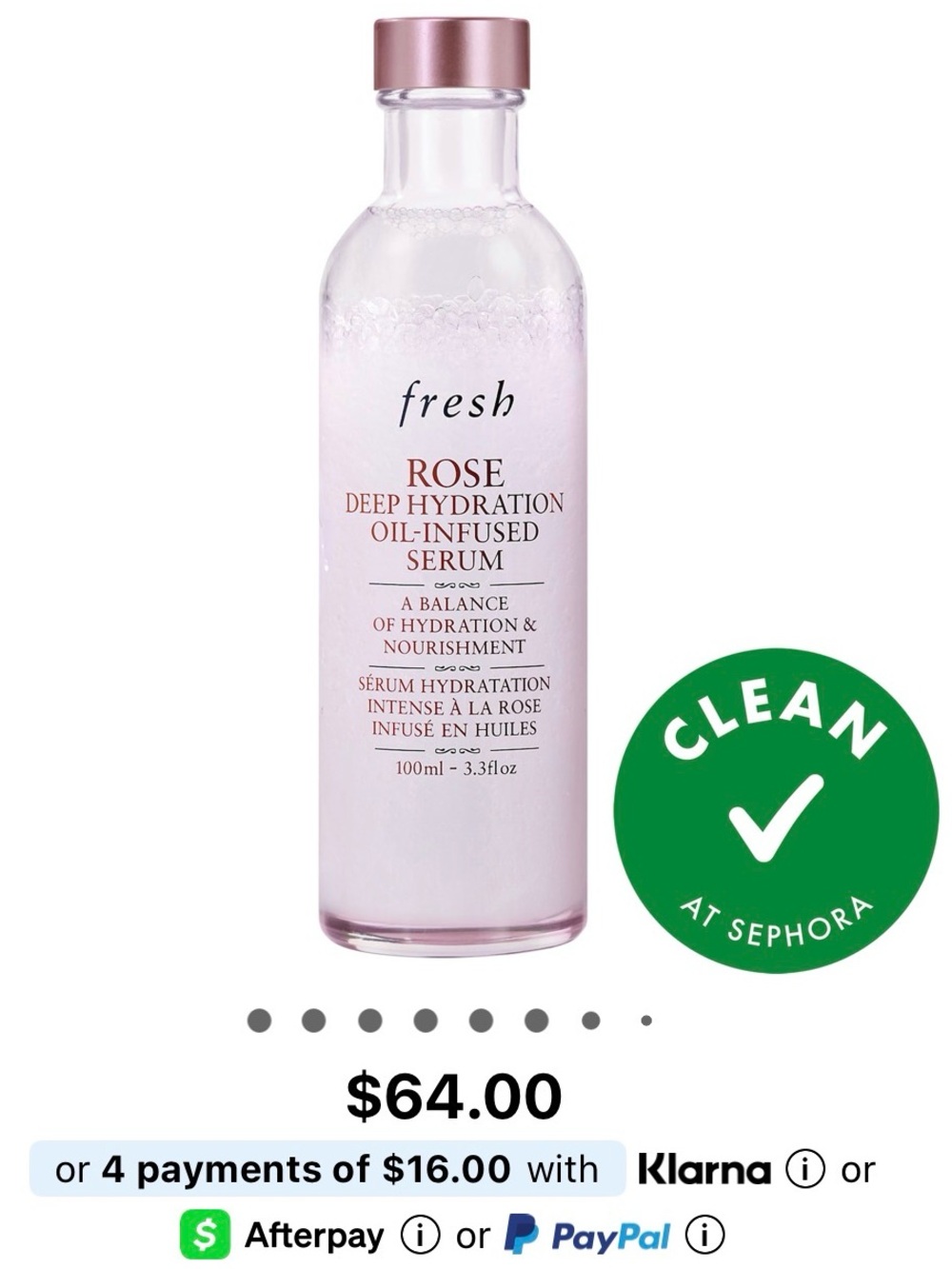 Fresh Rose & Squalane Deep Hydration Oil Infused Serum
